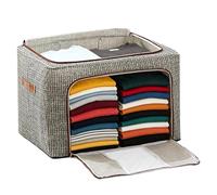 Clothes Storage - Foldable Blanket Organizer for Management | Fabric Bin with Zippers, Wardrobe Sorting Chest, Textile Arrangement Solutions for Suite, Manor, Studio and Loft, 15.7x11.8x7.9inch