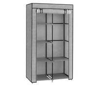 Clothes Wardrobe 1 Clothes Rail 6 Tiers Non Woven Fabric Metal Frame 45 x 88 x