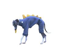 Clothes Whippet Dog Thick Fleece Dinosaur Clothes Onesie Turtleneck Four-Legged Pet Sweatshirt Autumn/Winter Long Sleeves Italian Greyhound Pajamas boy girl(Dark Grey,2XL)