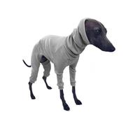 Clothes Whippet Pajamas Onesies Four-Leg Turtleneck Stretch Dog Jumpsuit Solid Color Autumn & Winter Greyhound Clothes for Lurchers boy girl(Gray,M)