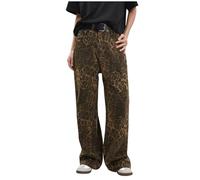 Clothes Women Denim Trousers for Women UK Vintage High Waisted Straight Slender Loose Leg Pants High Waisted Jeggings Women Casual Pants The Drop Women Clothes Leopard Print Jeans Womens Jeans