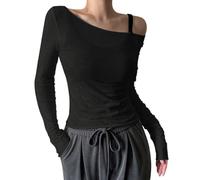 Clothes Women's Transparent Mesh Off The Shoulder Tops Long Sleeve Transparent Shirts Going Out Party Club Outfits Chinese Blouse Women, black, XL