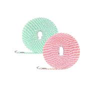 Clothesline,2 Pack Clotheslines for Outside, Adjustable Clothes line，Windproof Clothesline with Hooks, Indoor and Outdoor Laundry and Drying lines,Ideal Camping Essentials (5 m/197 in)