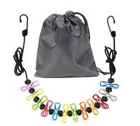 Clothesline，Retractable Portable Clothesline for Travel，Clothing line with 12 Clothes Clips，for Indoor and Outdoor Laundry Drying line，Outdoor Camping Accessories