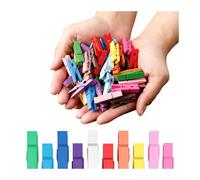 Clothespins, Small Clothes Pins for Photos, 1.4'' 100 PCS Natural Birchwood Mini Clothes Pins, Strong Springs Colorful Clothespins with Storage Bag, Mini Clothespins for Photos, Crafts, Pictures, Art