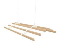 Clothes Airer Ceiling Pulley 6 Lath 2.4m Ivory Maid Traditional Mounted Clothing Dryer Victorian Clothes Horse Laundry Drying Rack Extendable Cast Iron Varnished Pine Kitchen Utility FREE Fixing Kit