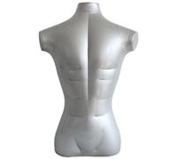 Clothing Display Model Inflatable Male Mannequin Clothing Body Display Prop Silver Man Half Body Model for Shopping Mall