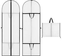 clothing dust bag clothes covers,coat storage bag,coat bags storage anti moth,covers protector bags，Suitable for wardrobe, travel，White,60 x 180 cm,2Pack