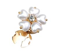 Clothing Embellishment Piece Heart Flower Pearl-Look Cuff Accent | Single 2.6 X 2.6 Cm Shirt Detail Decoration