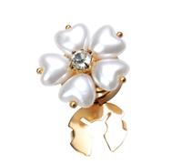 Clothing Embellishment Piece Heart Flower Pearl-Look Cuff Accent | Single 2.6 X 2.6 Cm Shirt Detail Decoration