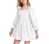 Clothing Girls Beach Dress Summer Ruffle Fancy Dress Wedding Evening Dress Light Children's Costumes Flower Dress Clothes Party Costume Princess Dress For Every Day, White, 130