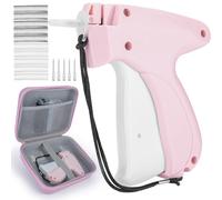 Clothing Label Gun with Box,Standard Retail Price Tag Labeling Gun Kit,Having 6 Needles, 2000 Micro Fasteners, Scissors and Soft Cover,Suitable for Store,Warehouse,Consignment,Yard Sale,etc.(Pink)