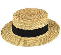 Clothing Mens or Womens Straw Boater Hat (57 cm) Beige