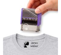 Clothing Name Stamp Custom Textile Stamp for Kids, School Uniforms & Nursery Clothes with Dinosaur Icon