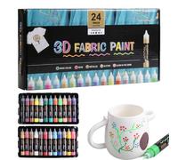 Clothing Paint - Permanent Textile Paint | 24 Colors Waterproof Craft Tool 30Ml Painting for Clothing Glass Canvas Decoration Kids Crafts Wood Hat Adults