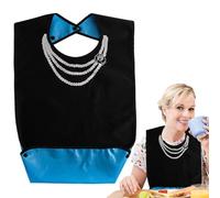 Clothing Protector - Waterproof Dining Bib for Adults, Reusable Washable Feeding Protector | Nursing Home Friendly Crumb Catcher for Daily Food Care, Pearl Necklace, Consulte la descripción