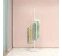 Clothing rack,Scarf Display Rack Metal Floor Standing Pivoting Stand - Clothing Store Belt Shawl Hanger with Shelves for Space Saving