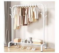 Clothing Rack,Versatile White Clothing Rack with 7 Hooks & Wire Shelf, Perfect Garment Organizer for Bedroom, Living Room & Retail Store - 150cm/59 Clothes Hanger Stand