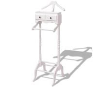 Clothing Rack White Pinewood MDF 45x28.5x125cm 2-Drawer Stand StorageUnit Small