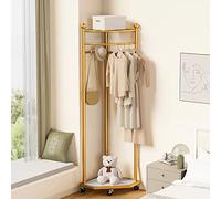 Clothing Rack with Wheels Metal Corner Garment Stand Multi-Functional Laundry Drying Rack with Storage Basket for Hallway Living Room Bedroom