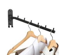 Clothing Racks for Hanging Clothes, Garment Racks Wall Mounted Clothes Bar-Hanger Holder Hooks Heavy Duty Folding Drying Rack Space Saving Clothing Hanging System Closet Storage Organizer (Black)