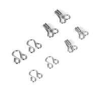 Clothing Sewing Bra Hooks and Eyes 8mm 10mm Silver Pack of 36 Sets