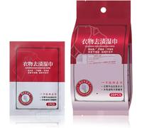 Clothing Stain Removal Wet Wipes, Individual Wrapped Cleaning Wipes, Instant Stain Wipes, Mini Stain Remover Wipes, Emergency Stain Rescue Stain Remover (1Pack)