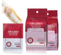 Clothing Stain Removal Wet Wipes, Individual Wrapped Cleaning Wipes, Instant Stain Wipes, Mini Stain Remover Wipes, Emergency Stain Rescue Stain Remover (2Pack)
