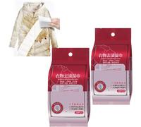 Clothing Stain Removal Wet Wipes, Individual Wrapped Cleaning Wipes, Mini Stain Remover Wipes, Emergency Stain Rescue Stain Remover, Instant Stain Wipes, for Clothes Fabric Carpet (2 Box)
