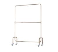 Clothing Store Display Rack, Double-layer Floor Hanging Clothes, Dedicated Shelf That Can Be Lifted and Moved Garment rack(Medium)