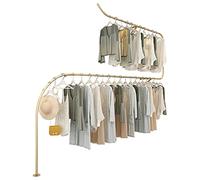 Clothing Store Display Stand Wall-Mounted Gold,Iron Metal Clothing Store Wall Mount Display Shelves,Men's Women's Children's Retail Commercial Clothing Garment Rack Ceiling Hanger/Silver/450