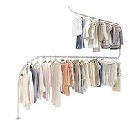 Clothing Store Display Stand Wall-Mounted Gold,Iron Metal Clothing Store Wall Mount Display Shelves,Men's Women's Children's Retail Commercial Clothing Garment Rack Ceiling Hanger/Silver/450