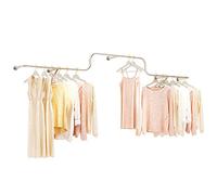 Clothing Store Display Stand Wall-Mounted Gold,Iron Metal Clothing Store Wall Mount Display Shelves,Men's Women's Children's Retail Commercial Clothing Garment Rack Ceiling Hanger/B/350Cm (B
