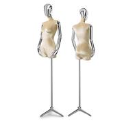 Clothing Store Velvet Electroplating Human Body Retail Mannequins Torso, Adjustable Height 60.62-78.74in Manikin(Brown)