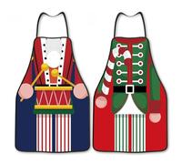 clothmile 2 Pcs Christmas Nutcracker Apron Christmas Kitchen Cooking Aprons Adjustable Christmas Party Decorate Cooking Baking Crafting Aprons for Christmas Dinner Party, 2pcs Christmas Nutcracker, 2