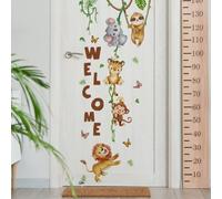 clothmile Watercolor Jungle Animal Wall Decals Welcome Animal Wall Sticker Lion Monkey Koala Wall Decals for Kids Baby Nursery Playroom Bedroom Classroom Kindergarten Wall Decor