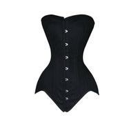 ClothoHub Women Overbust Cotton Corset Waist Trainer Body Shaper Gothic Halloween Corset C8151c Black (5XL)