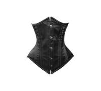ClothoHub Women Underbust Satin Steel Boned Waist Trainer Curvy gothic Style Corset C450s Black (2XS)