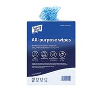 Cloths On A Roll All-purpose Wipes Antibacterial Dispenser Box 220x370mm Blue (Pack of 200) 100247BU