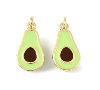 Clotiry 10Pcs Brass Enamel Fruit Charms Cute Imitation Avocado Charms for Jewellery Making Necklace Crafts Accessory