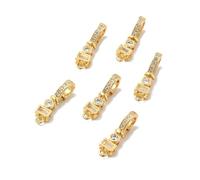 Clotiry 10Pcs Cubic Zirconia Watch Band Clasps Brass Fold Over Clasp Golden Necklace Bracelet Extender for DIY Jewellery Making