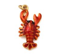 Clotiry 10Pcs Enamel Shrimp Pendants Stainless Steel Ocean Animal Lobster Charms for DIY Jewellery Bracelets Necklace Making