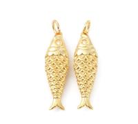 Clotiry 10Pcs Golden Colour Brass Fish Charms Ocean Sea Animal Pendants for DIY Bracelet Necklace Earrings Jewellery Making