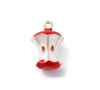 Clotiry 10Pcs Red Apple Shape Pendant Alloy Enamel Fruit Charms Decoration Charm Dangle for Jewellery Making DIY Crafts Back to School