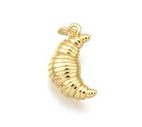 Clotiry 20Pcs Brass Baking Food Charms Cute Imitation Croissant Bread Charms for Jewellery Making Necklace Earring Craft Accessory