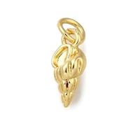 Clotiry 20Pcs Brass Conch Shell Pendants Golden Beach Sea Shell Dangle Charms for DIY Necklace Bracelet Jewellery Making Crafts