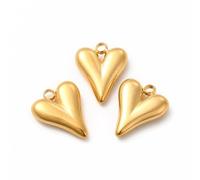 Clotiry 20Pcs Creative Heart Shaped Metal Pendants 15x12mm Elegant Stainless Steel Love Charms for Jewellery Making Holiday Gifts
