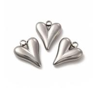 Clotiry 20Pcs Creative Heart Shaped Metal Pendants 15x12mm Vintage Stainless Steel Love Charms for Jewellery Making Holiday Gifts