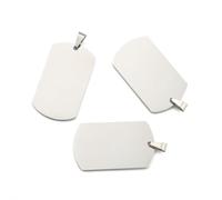 Clotiry 20Pcs Flat Round Stamping Blanks Tag Pendants Stainless Steel Small Tags Rectangle Charm for DIY Jewellery Making