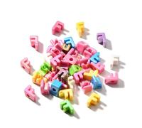 Clotiry 40Pcs Iridescent Letter F European Beads Random AB Colour Acrylic Alphabet Beads with Large Hole for Keychains Bracelets Jewellery Making